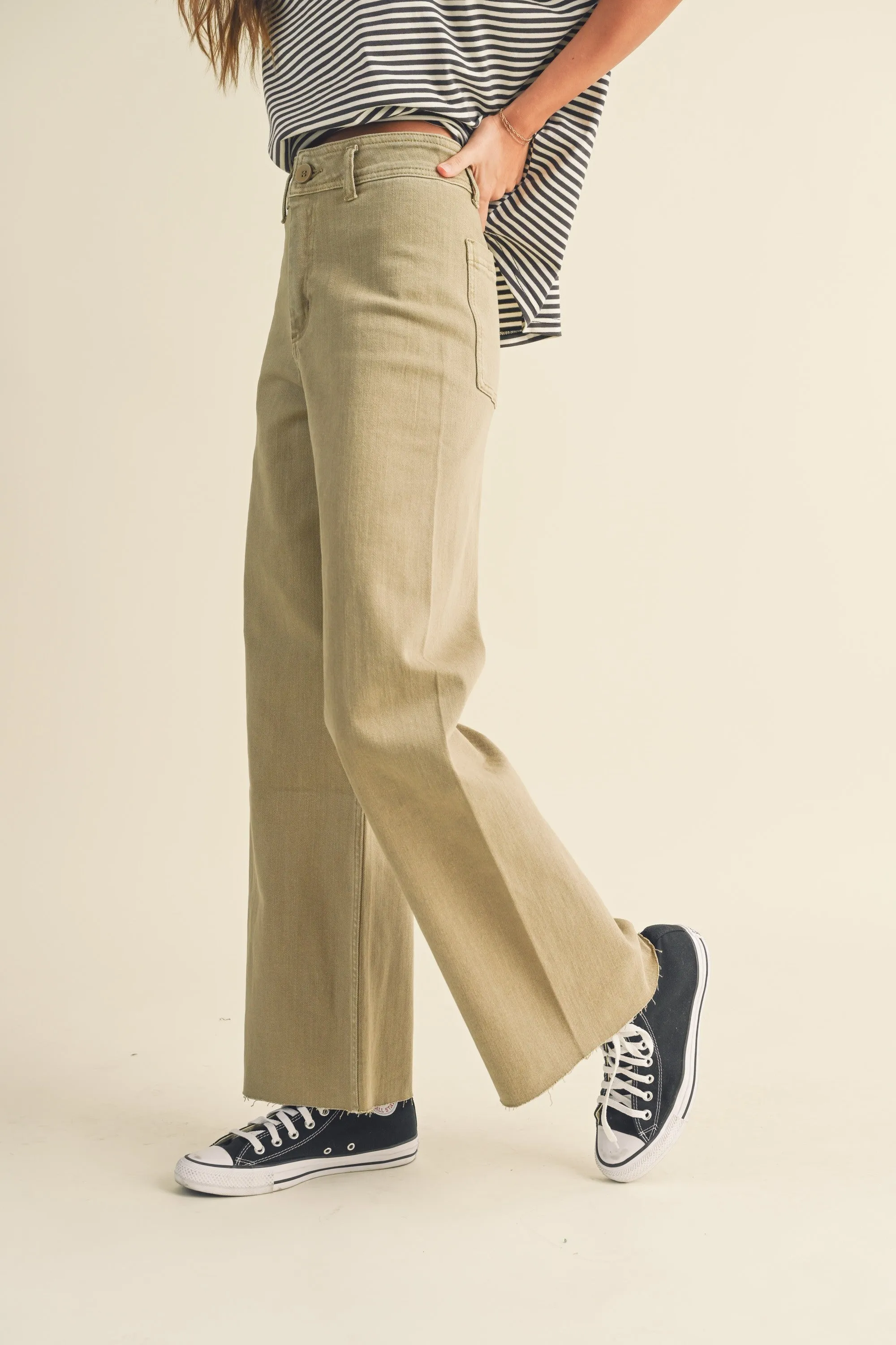 Straight Leg Denim Pants