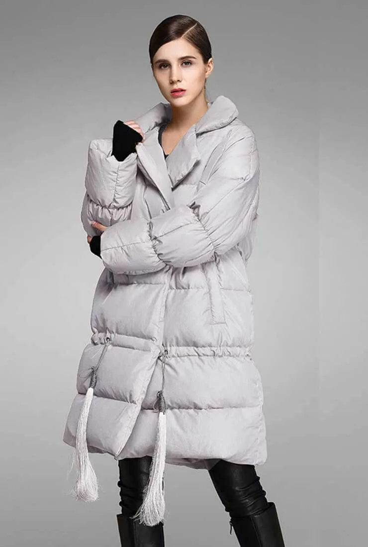 Thicken Loose Fringed Long Down Puffer Coat