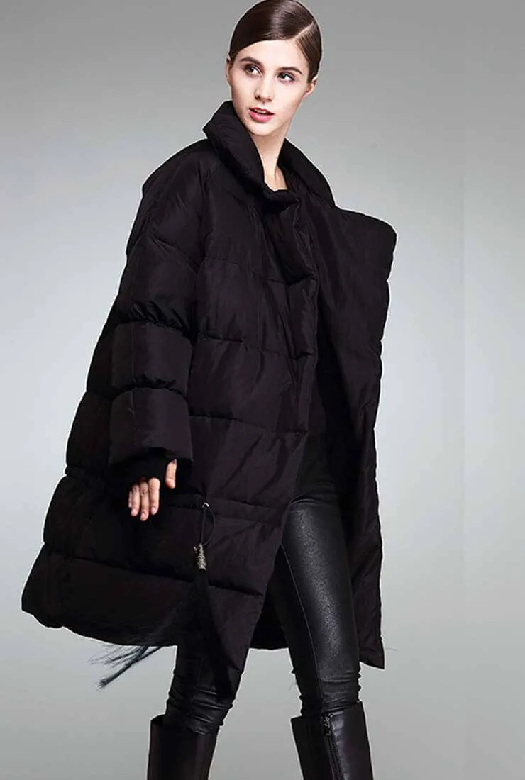 Thicken Loose Fringed Long Down Puffer Coat