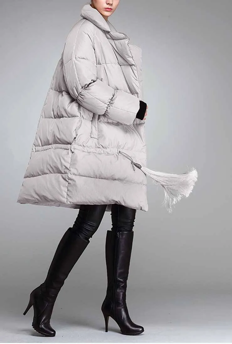 Thicken Loose Fringed Long Down Puffer Coat