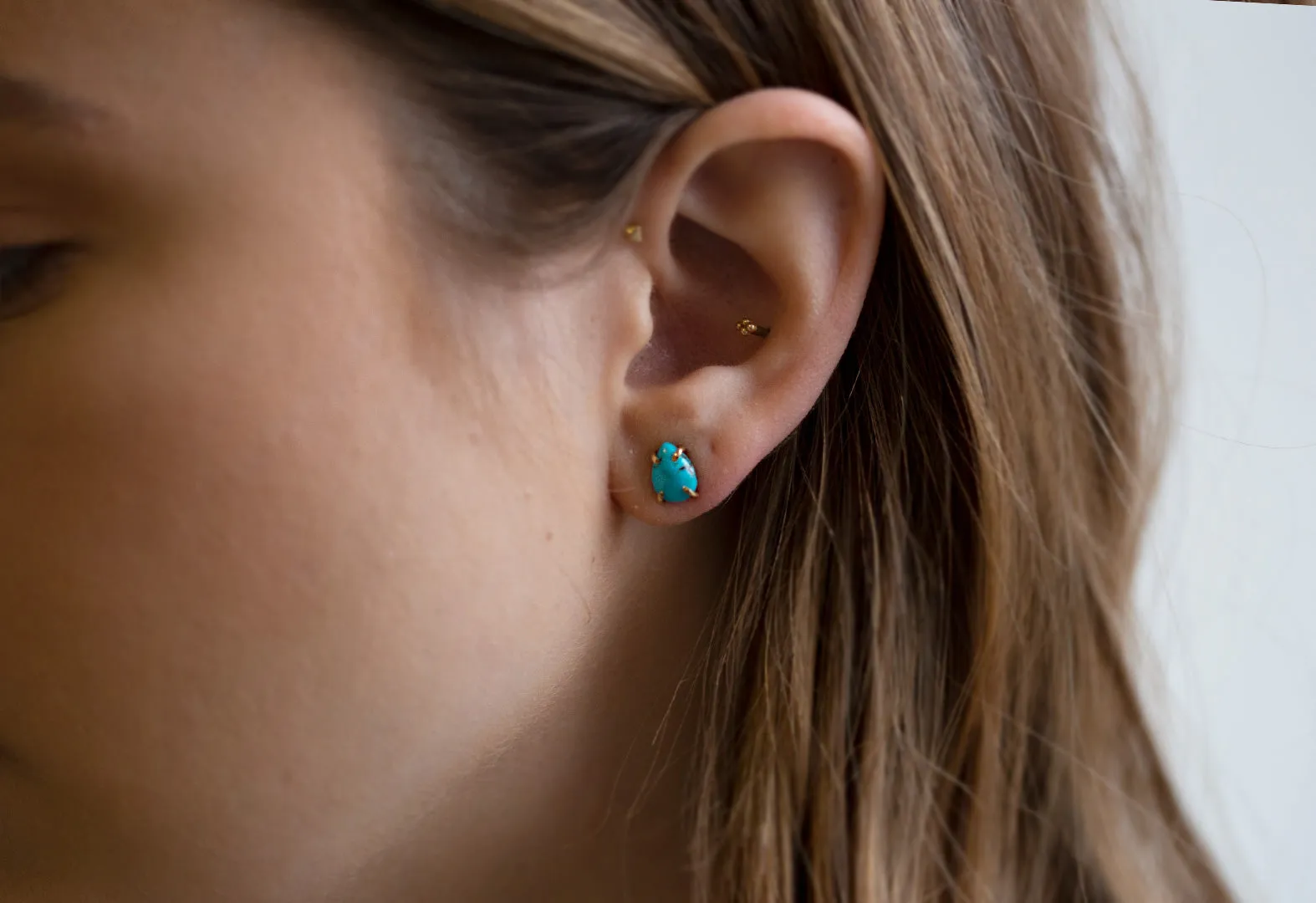 Turquoise   Diamond Ear Jackets
