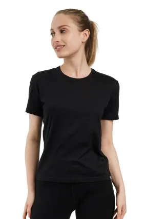 Women's Merino T-shirt 165 Solid Black | Crewneck