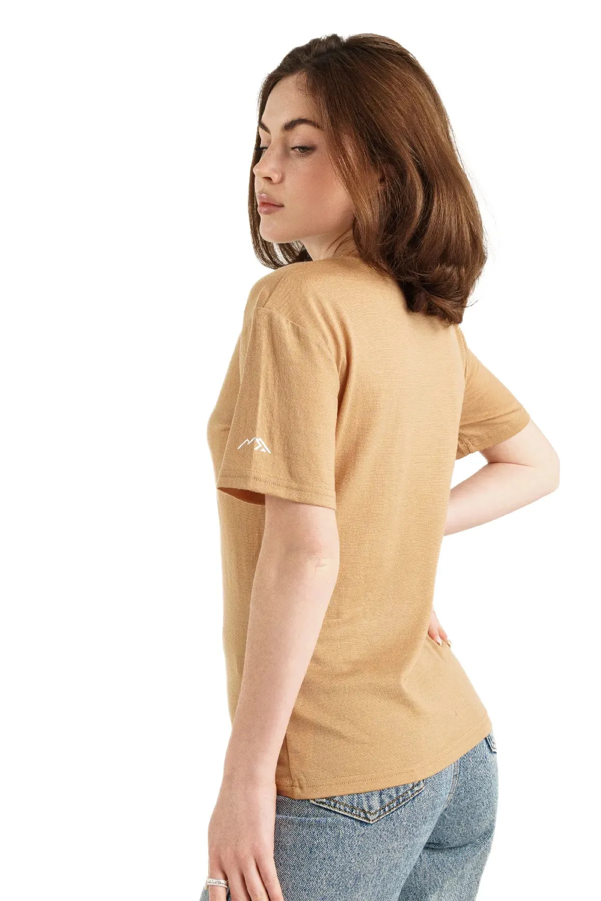 Women's Merino T-shirt 165 Tan | Crewneck